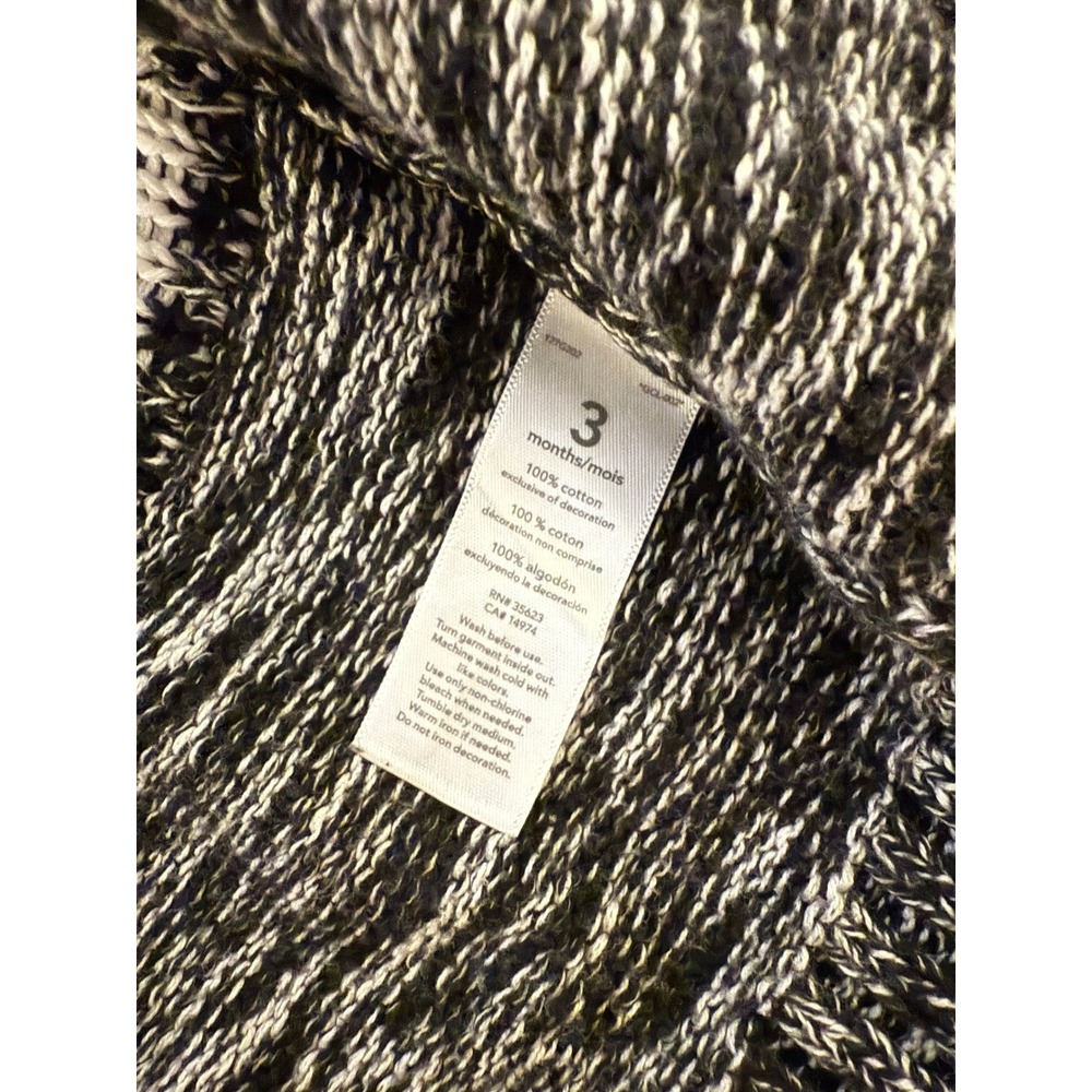 Carter's Baby Moose Sweater Size 3 Months Cream/Black Full-Zip Winter - Picture 7 of 7